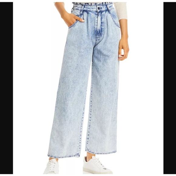 Mother Jeans The Ruffle Greaser Ankle Wide Leg Lightweight Jean Stretchy Size 32 - Picture 1 of 8